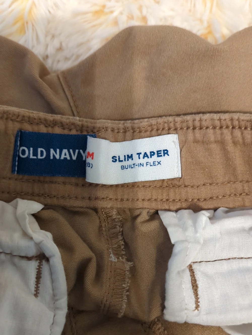 👖🤎💙Old Navy Slim Taper Drawstring Pants in Tan and Blue🤎💙👖